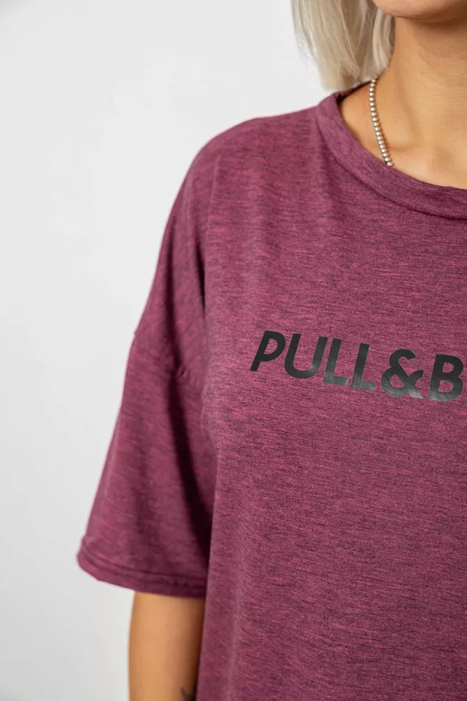 Купити Костюм домашній жіночий з принтом, колір сливовий, 257R738-1 оптом - Фото №5