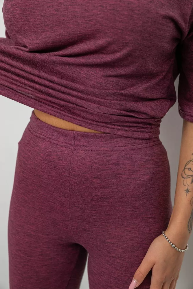 Купити Костюм домашній жіночий з принтом, колір сливовий, 257R738-1 оптом - Фото №6