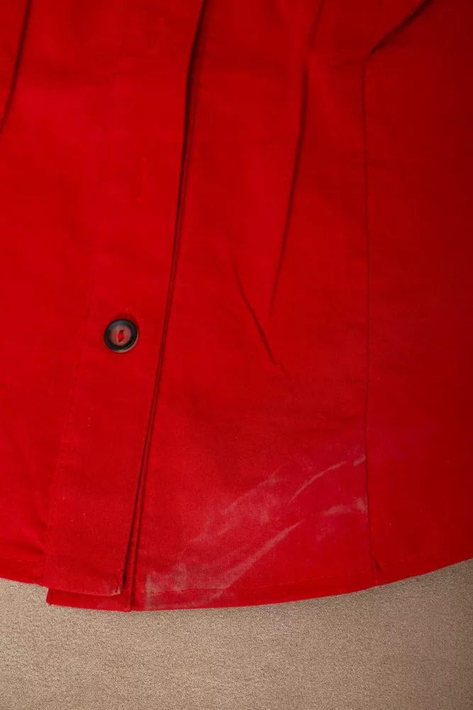 Купити Сорочка жіноча однотонна  -уцінка, колір червоний, 230R068-1-U-339 - Фото №6