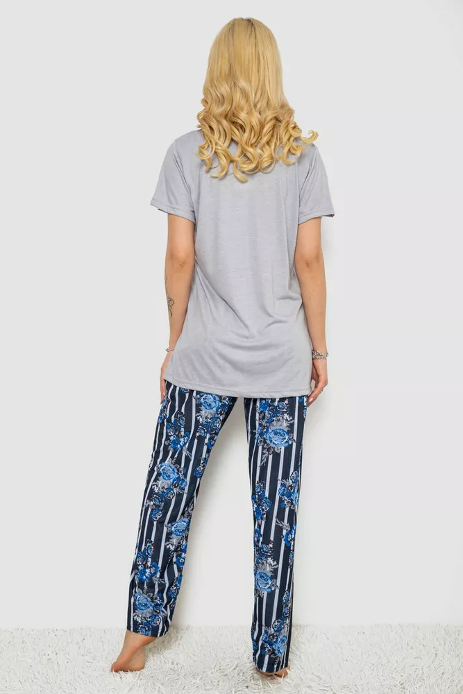 Купити Піжама жіноча з принтом  -уцінка, колір сірий, 243R5886-U-9 - Фото №4