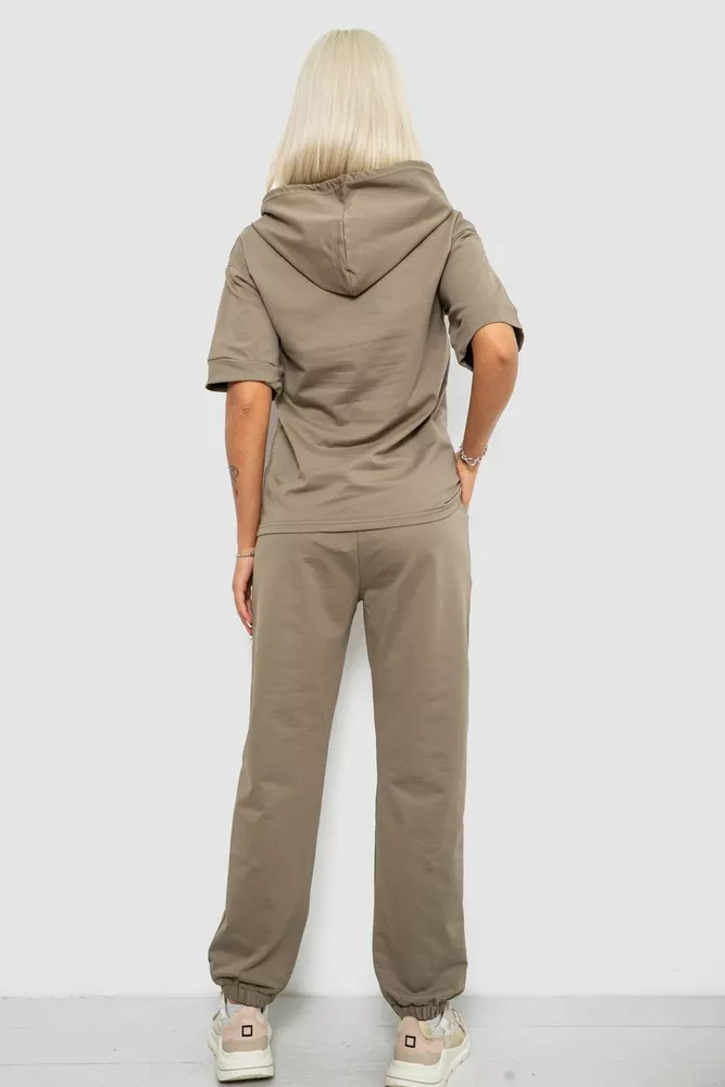 Купить Костюм женский повседневный однотонный, цвет хаки, 221R103 - Фото №4