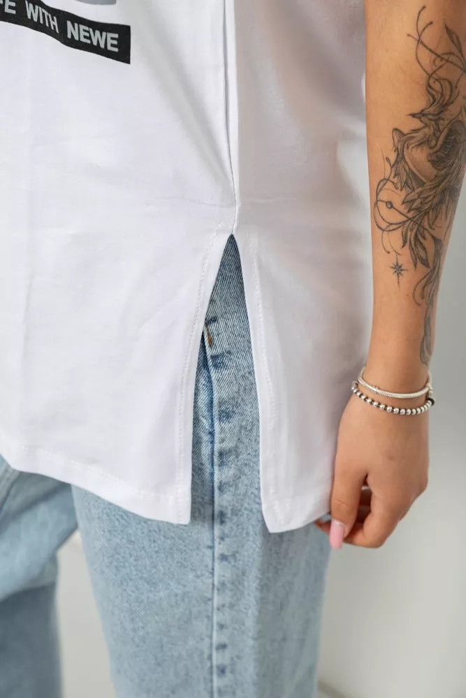 Купити Футболка жіноча з принтом, колір білий, 244R2302-5 оптом - Фото №6