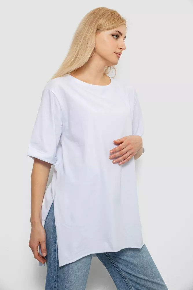 Купить Футболка женская однотонная, цвет белый, 244R2024-5 - Фото №3