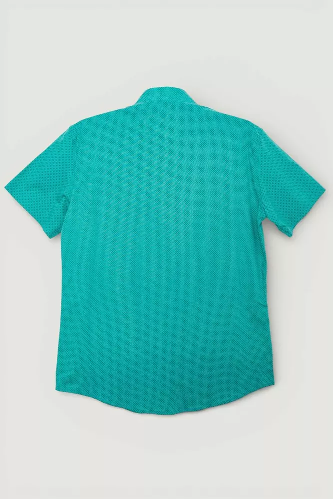 Купить Рубашка мужская с принтом, цвет бирюзовый, 214R7124 - Фото №3