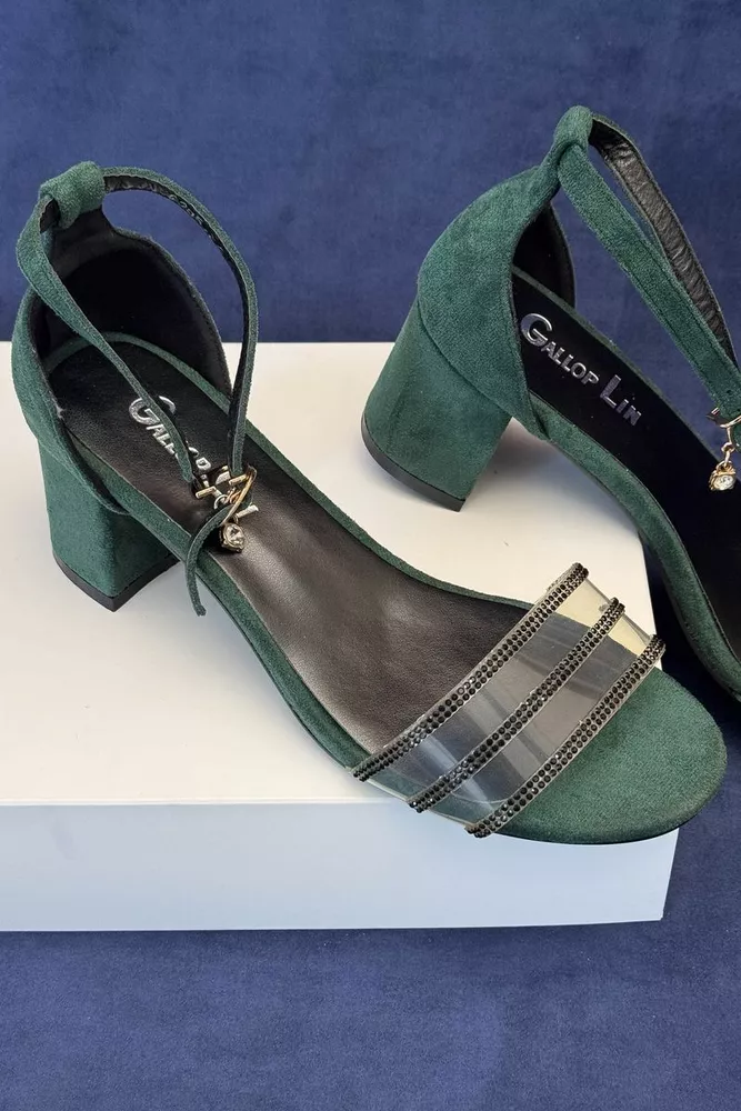 Купити Босоніжки жіночі, колір зелений, 243RE285 - Фото №2