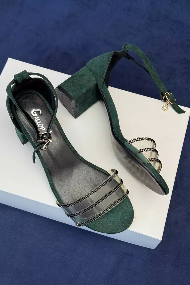 Купити Босоніжки жіночі, колір зелений, 243RE285 - Фото №3