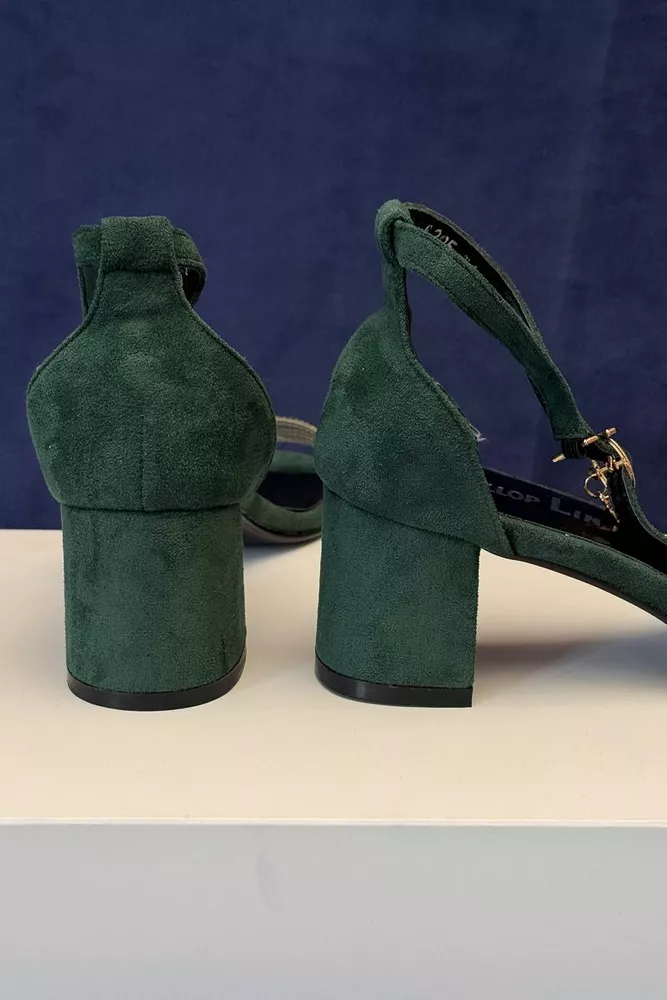 Купити Босоніжки жіночі, колір зелений, 243RE285 - Фото №4