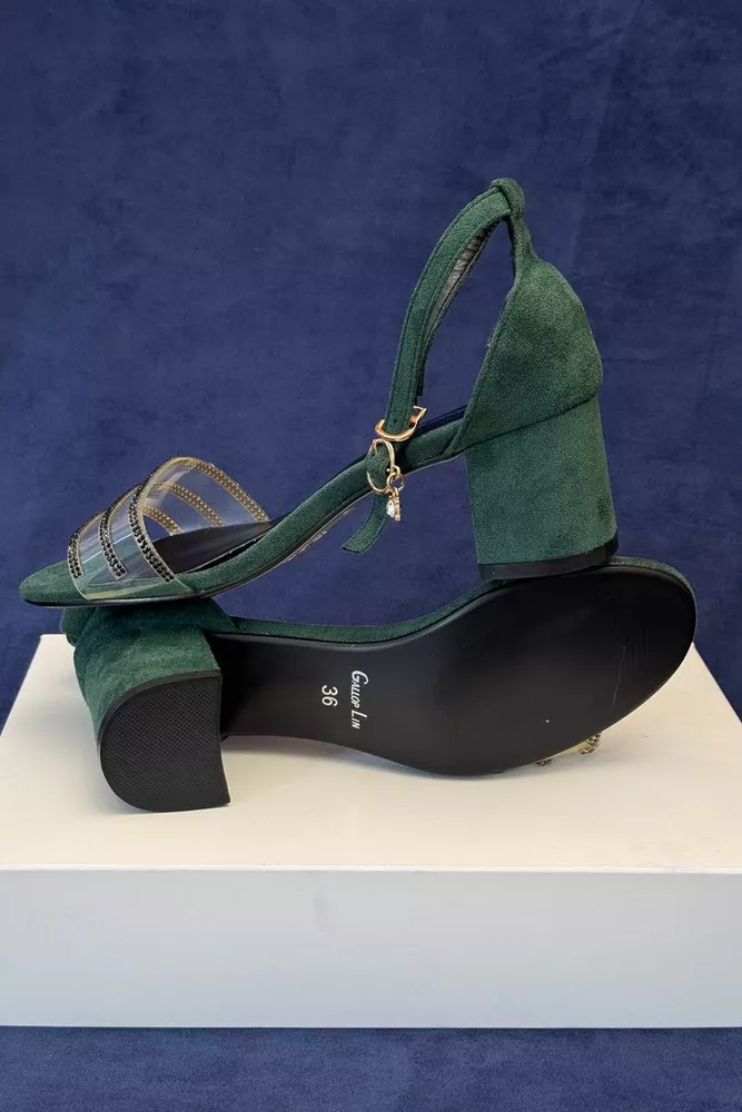 Купити Босоніжки жіночі, колір зелений, 243RE285 - Фото №5