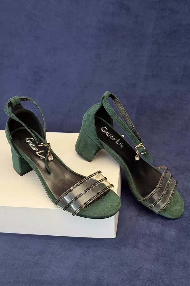 Купити Босоніжки жіночі, колір зелений, 243RE285 - Фото №1