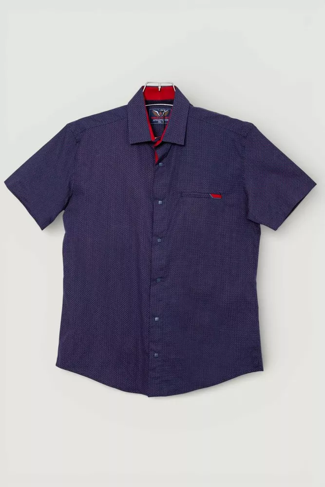 Купить Рубашка мужская с принтом, цвет синий, 214R7124 - Фото №1