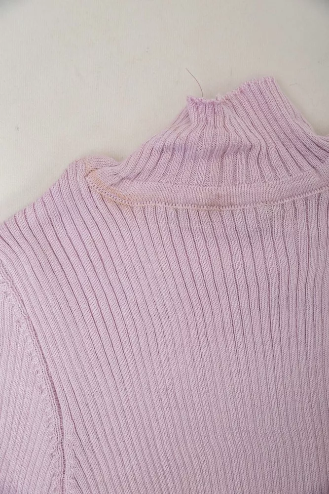 Купити Водолазка жіноча в рубчик  -уцінка, колір світло-бузковий, 214R91306-U-34 - Фото №6