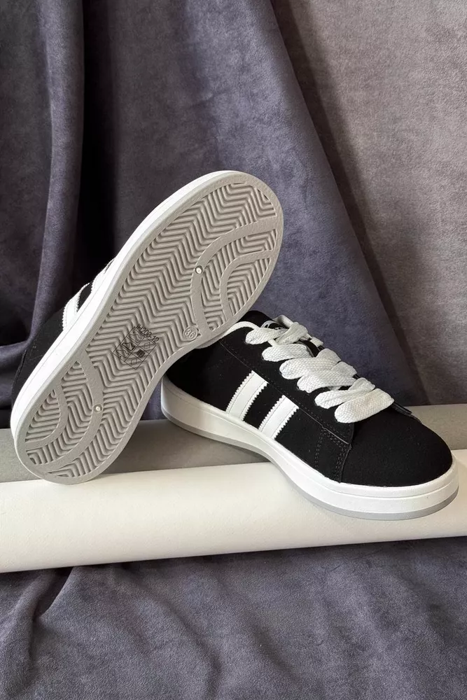 Купить Кеды женские замша, цвет черно-белый, 248RJH200-12 - Фото №5