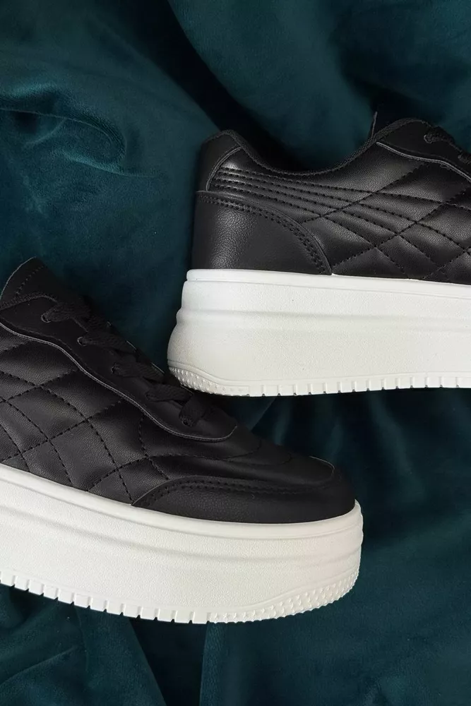 Купить Кроссовки женские демисезонные  -уценка, цвет черно-белый, 248RBL21-U оптом - Фото №3