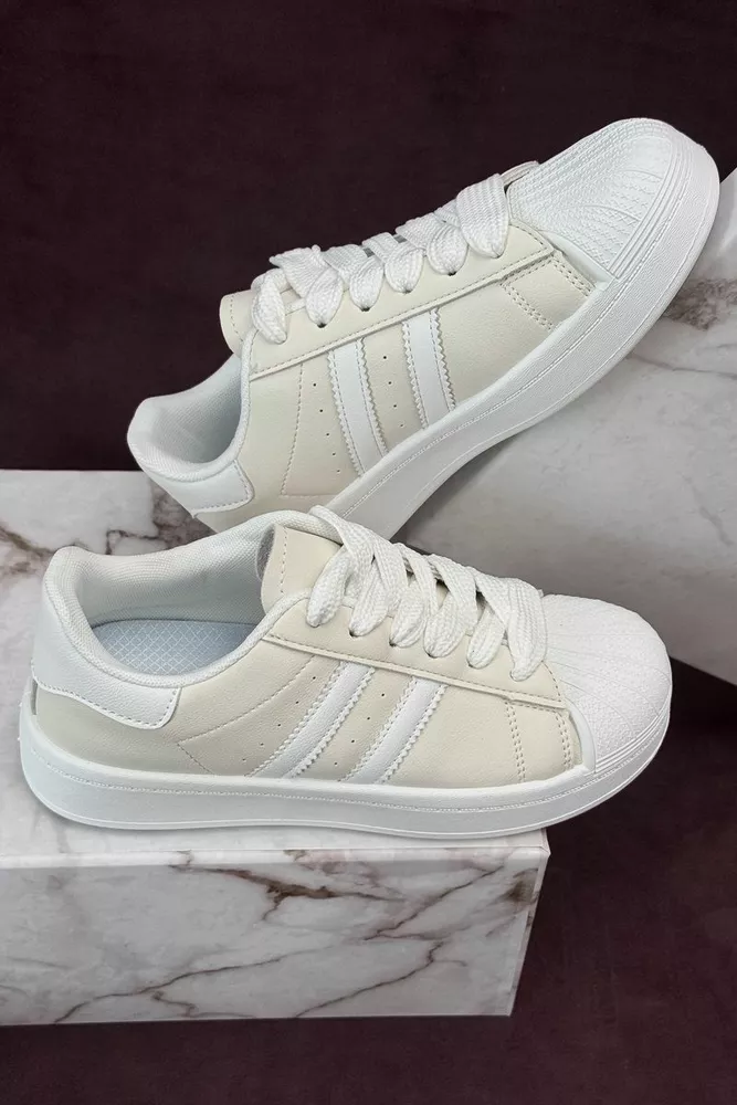 Купити Кросівки жіночі демісезонні  уцінка, колір бежево-білий, 248RBK10-U-1 - Фото №2