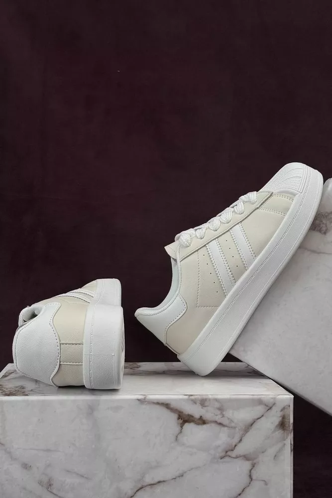 Купити Кросівки жіночі демісезонні  уцінка, колір бежево-білий, 248RBK10-U-1 - Фото №4