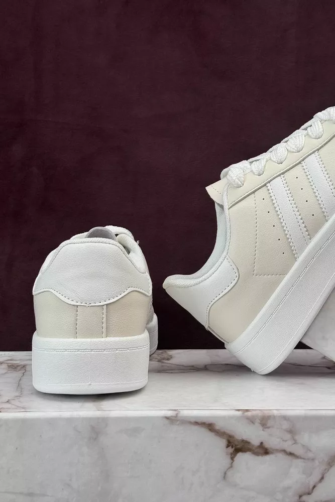 Купити Кросівки жіночі демісезонні  уцінка, колір бежево-білий, 248RBK10-U-1 - Фото №5