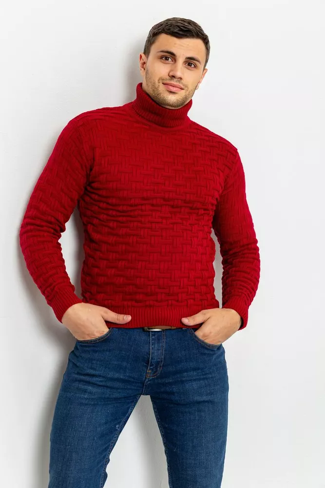 Купить Свитер мужской  -уценка, цвет темно-красный, 161R602-U-2 - Фото №1