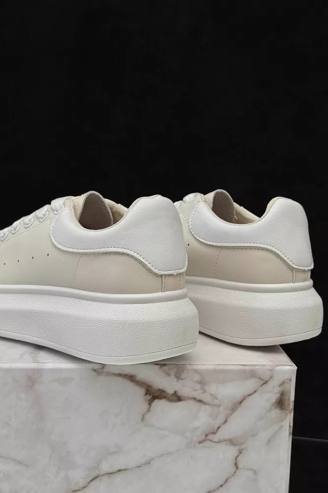 Купить Кроссовки женские демисезонные  -уценка, цвет бело-бежевый, 248RM10-U оптом - Фото №4