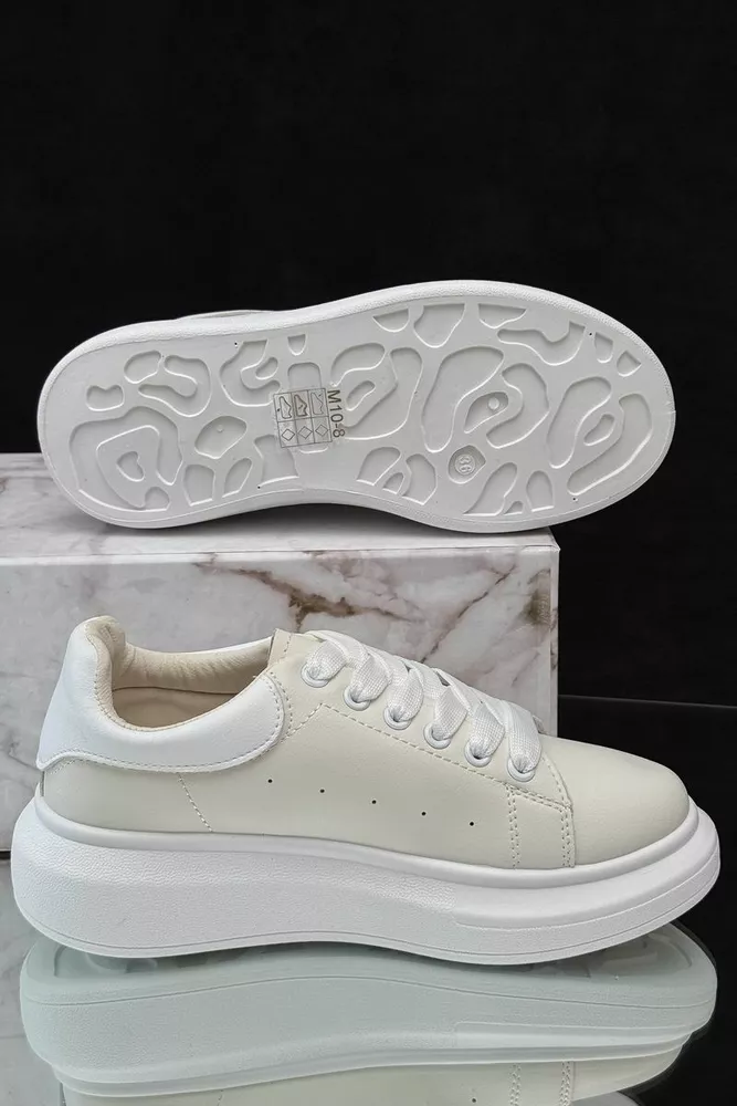 Купить Кроссовки женские демисезонные  -уценка, цвет бело-бежевый, 248RM10-U оптом - Фото №5