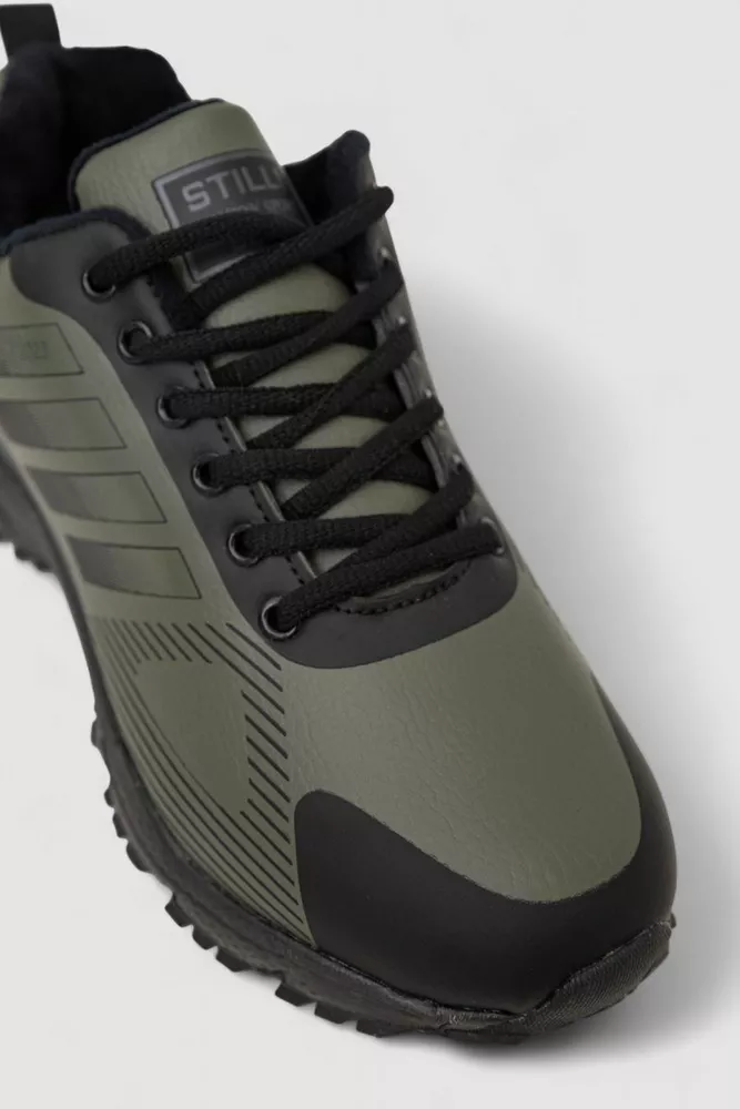 Купить Кроссовки мужские зимние на меху  -уценка, цвет хаки, 248RH213-U-1 - Фото №2