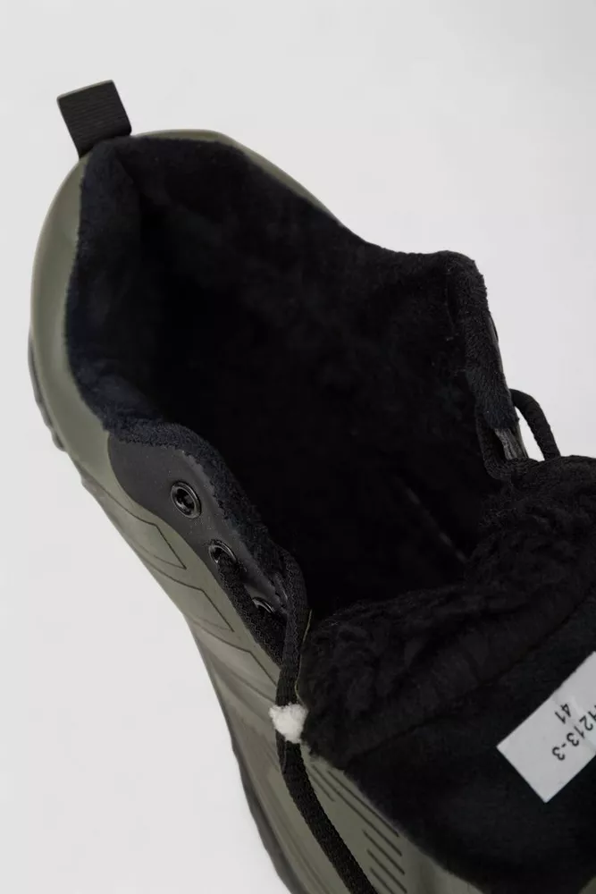 Купить Кроссовки мужские зимние на меху  -уценка, цвет хаки, 248RH213-U-1 - Фото №7