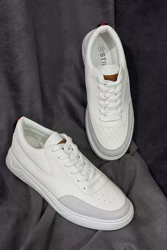 Купити Кеди чоловічі, колір біло-сірий, 248RR126-7 - Фото №3