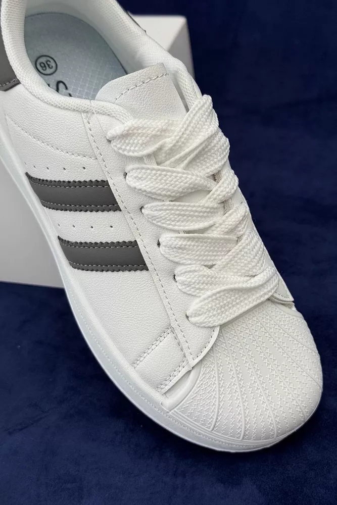 Купити Кросівки жіночі демісезонні  уцінка, колір біло-сірий, 248RBK10-U - Фото №2