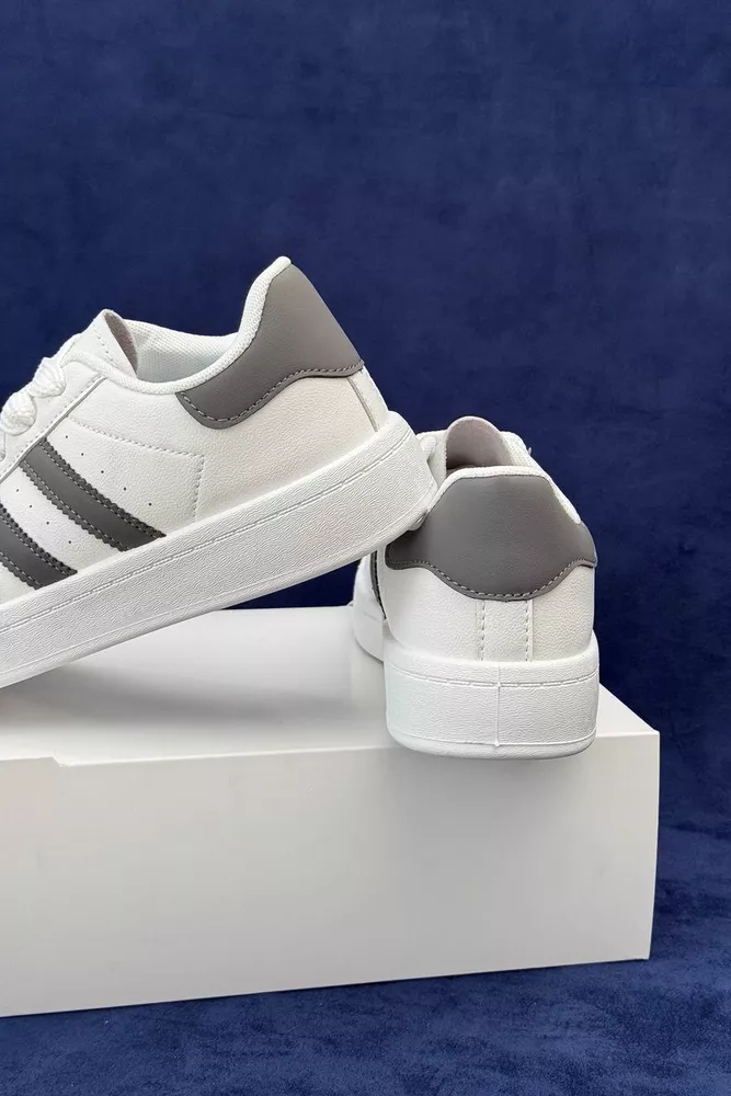 Купити Кросівки жіночі демісезонні  уцінка, колір біло-сірий, 248RBK10-U - Фото №4