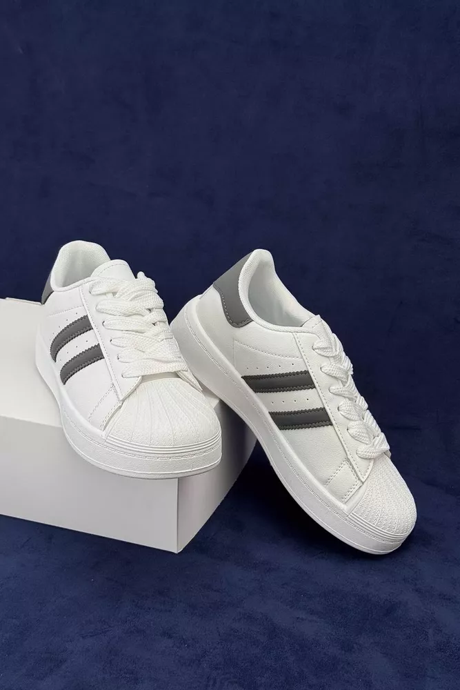 Купити Кросівки жіночі демісезонні  уцінка, колір біло-сірий, 248RBK10-U - Фото №1