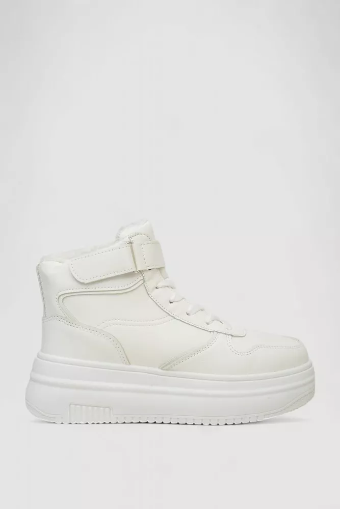 Купить Кроссовки женские зимние на меху  -уценка, цвет белый, 248RAM04-U-3 - Фото №1