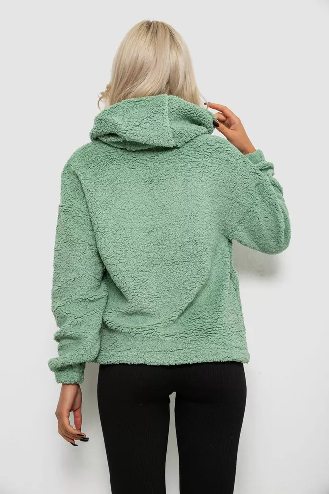 Купить Худи женский однотонный с капюшоном  -уценка, цвет оливковый, 257R14-U - Фото №4