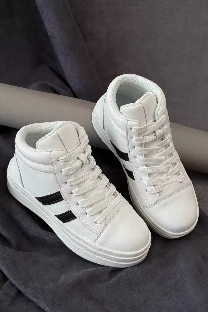 Купити Кросівки жіночі демісезонні  уцінка, колір біло-чорний, 248RWA180-U-1 оптом - Фото №3