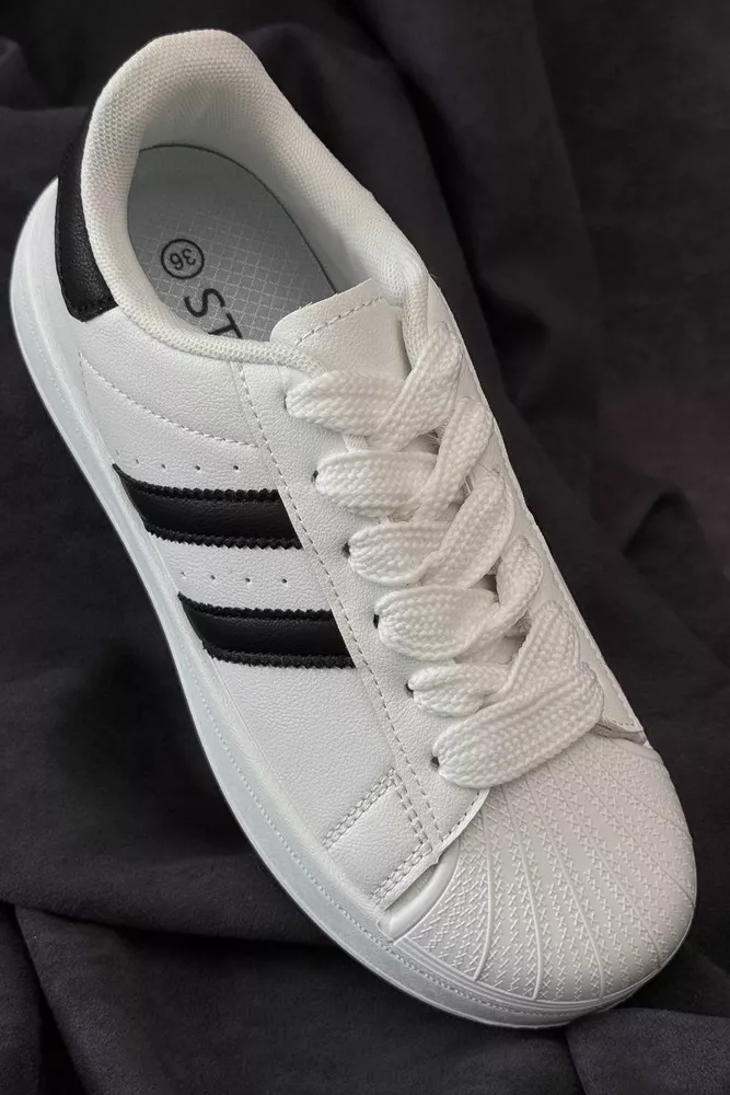 Купити Кросівки жіночі демісезонні  уцінка, колір біло-чорний, 248RBK10-U-4 - Фото №2