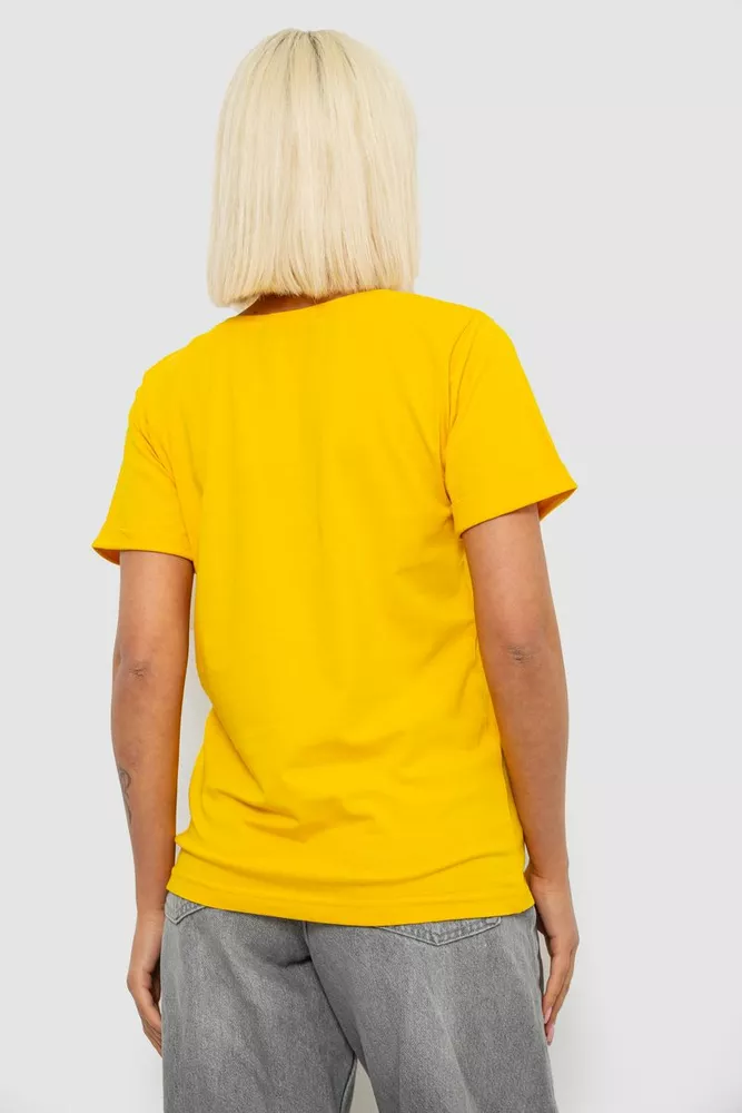 Купить Футболка женская с принтом, цвет желтый, 244R2002 - Фото №4