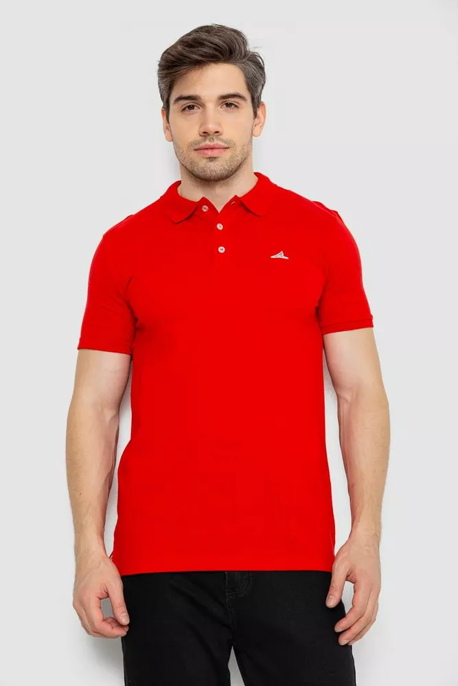 Купити Поло чоловіче котонове, колір червоний, 247R305 - Фото №1