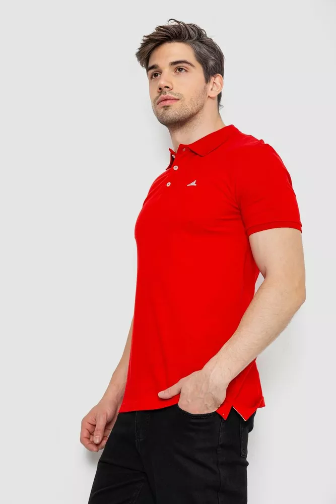Купити Поло чоловіче котонове, колір червоний, 247R305 - Фото №3