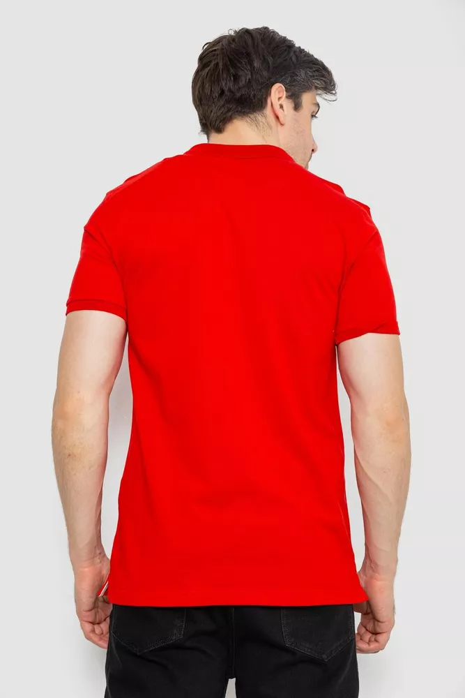Купити Поло чоловіче котонове, колір червоний, 247R305 - Фото №4