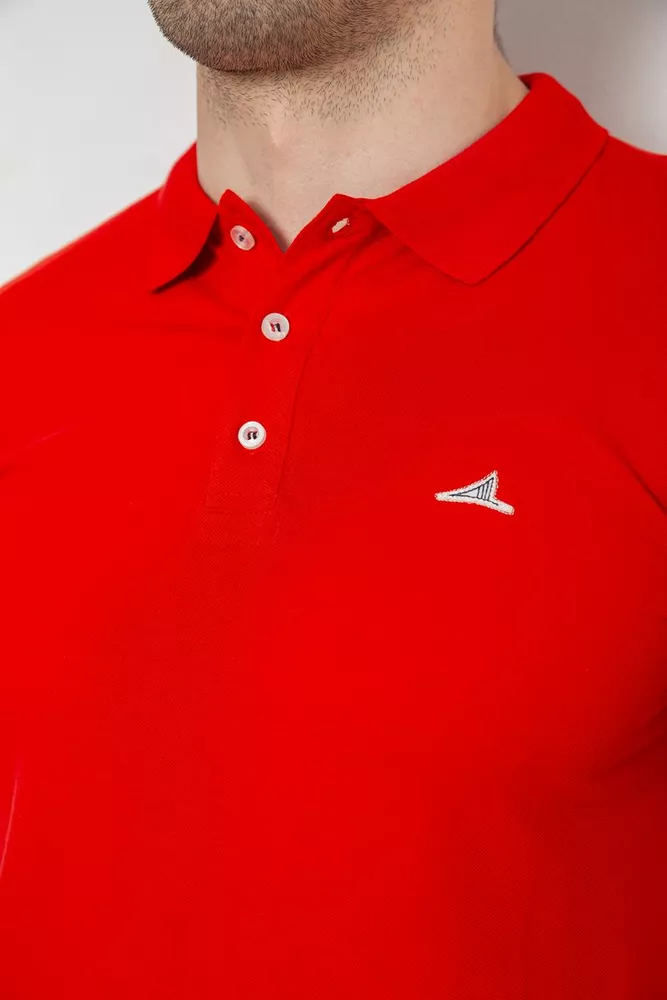 Купити Поло чоловіче котонове, колір червоний, 247R305 - Фото №5