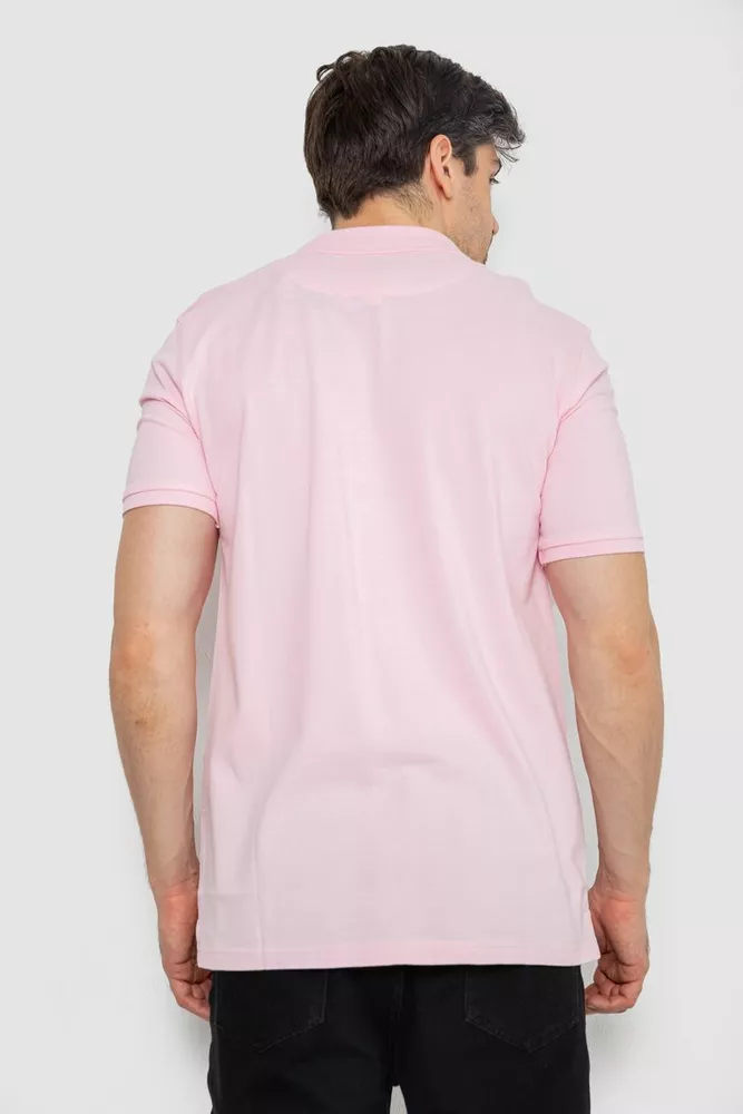 Купити Поло чоловіче котонове, колір рожевий, 247R305 - Фото №4