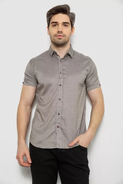 Рубашка мужская с принтом, цвет мокко, 186R6918