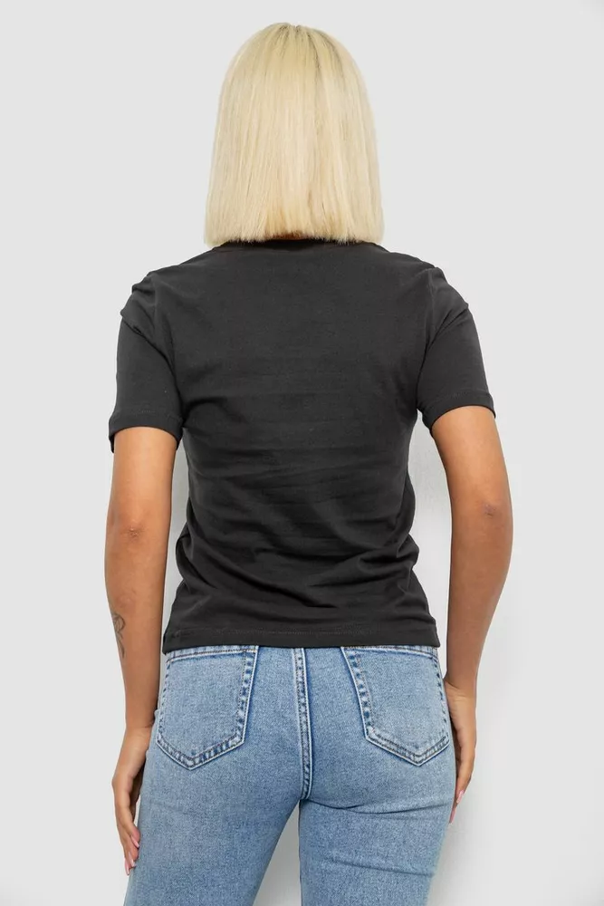 Купити Футболка жіноча з принтом, колір грифельний, 241R125 - Фото №4