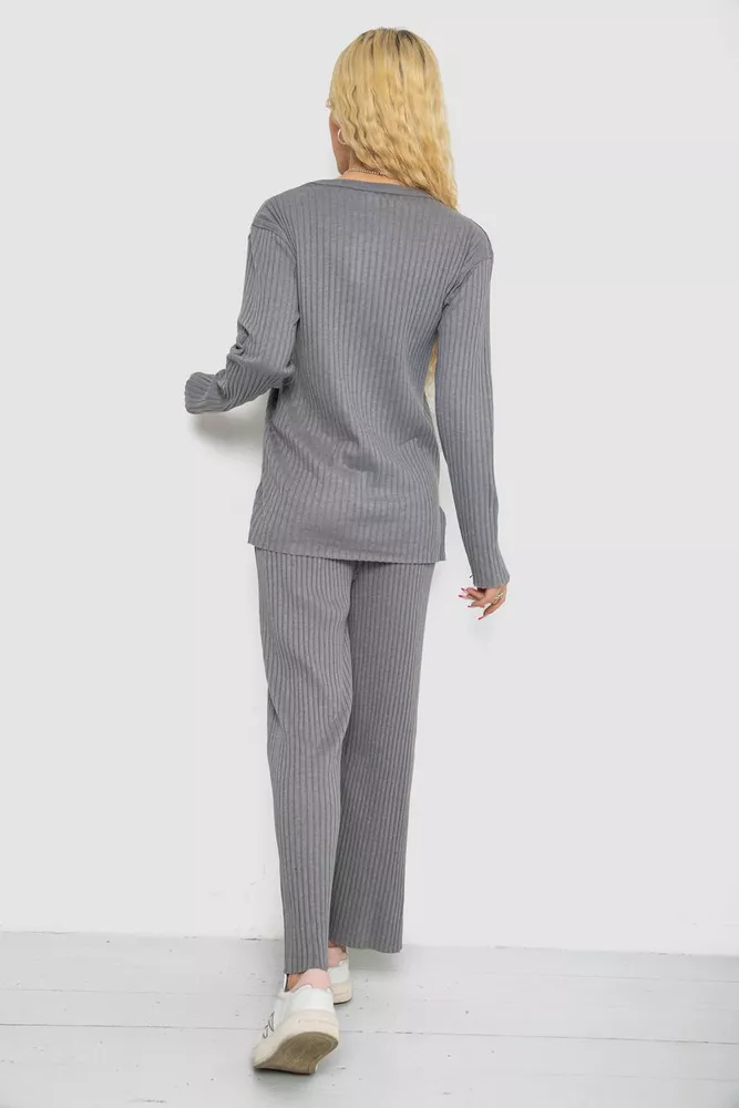 Купити Костюм жіночий в рубчик повсякденний  -уцінка, колір сірий, 238R57415-U-4 - Фото №4