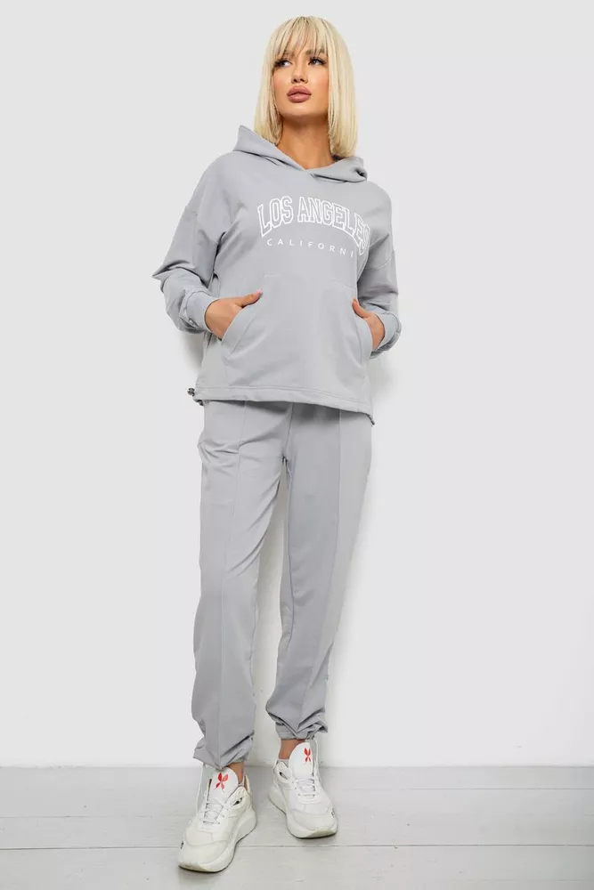 Купить Спортивный костюм женский с принтом, цвет серый, 244R1063AG - Фото №1
