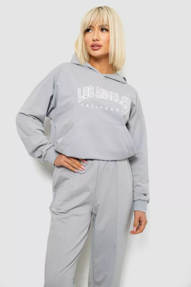 Купить Спортивный костюм женский с принтом, цвет серый, 244R1063AG - Фото №2