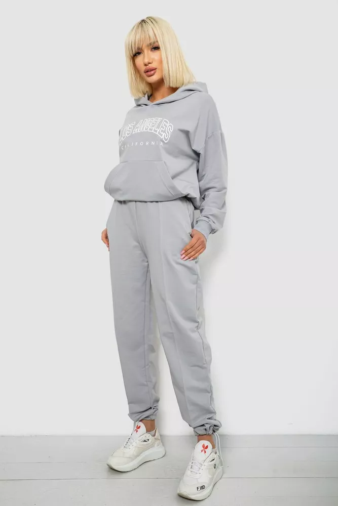 Купить Спортивный костюм женский с принтом, цвет серый, 244R1063AG - Фото №3