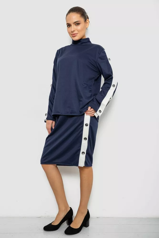 Купить Костюм женский классический, цвет синий, 257R322 - Фото №4