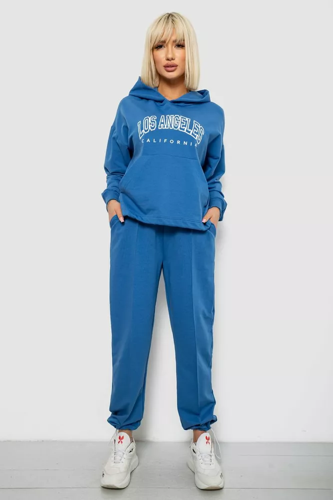 Купить Спортивный костюм женский с принтом, цвет синий, 244R1063AG - Фото №1