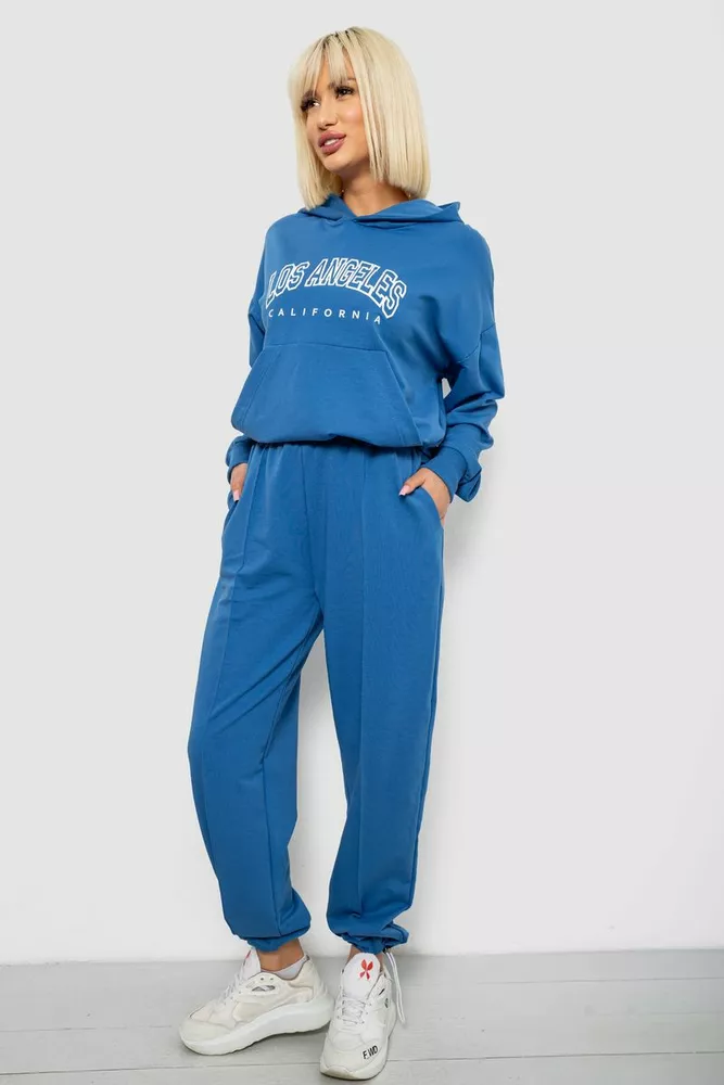 Купить Спортивный костюм женский с принтом, цвет синий, 244R1063AG - Фото №3