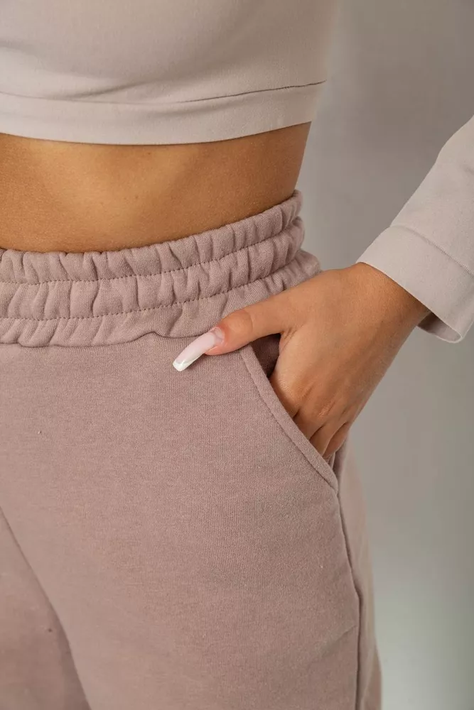 Купить Спортивные штаны женские на флисе  -уценка, цвет мокко, 238R57013-U - Фото №5