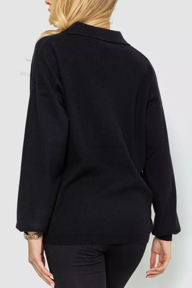Купити Светр жіночий oversize, колір чорний, 204R167 - Фото №4